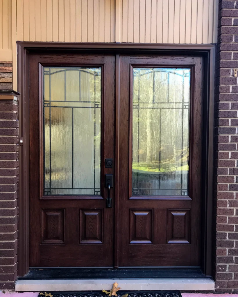 New double entry door with glass