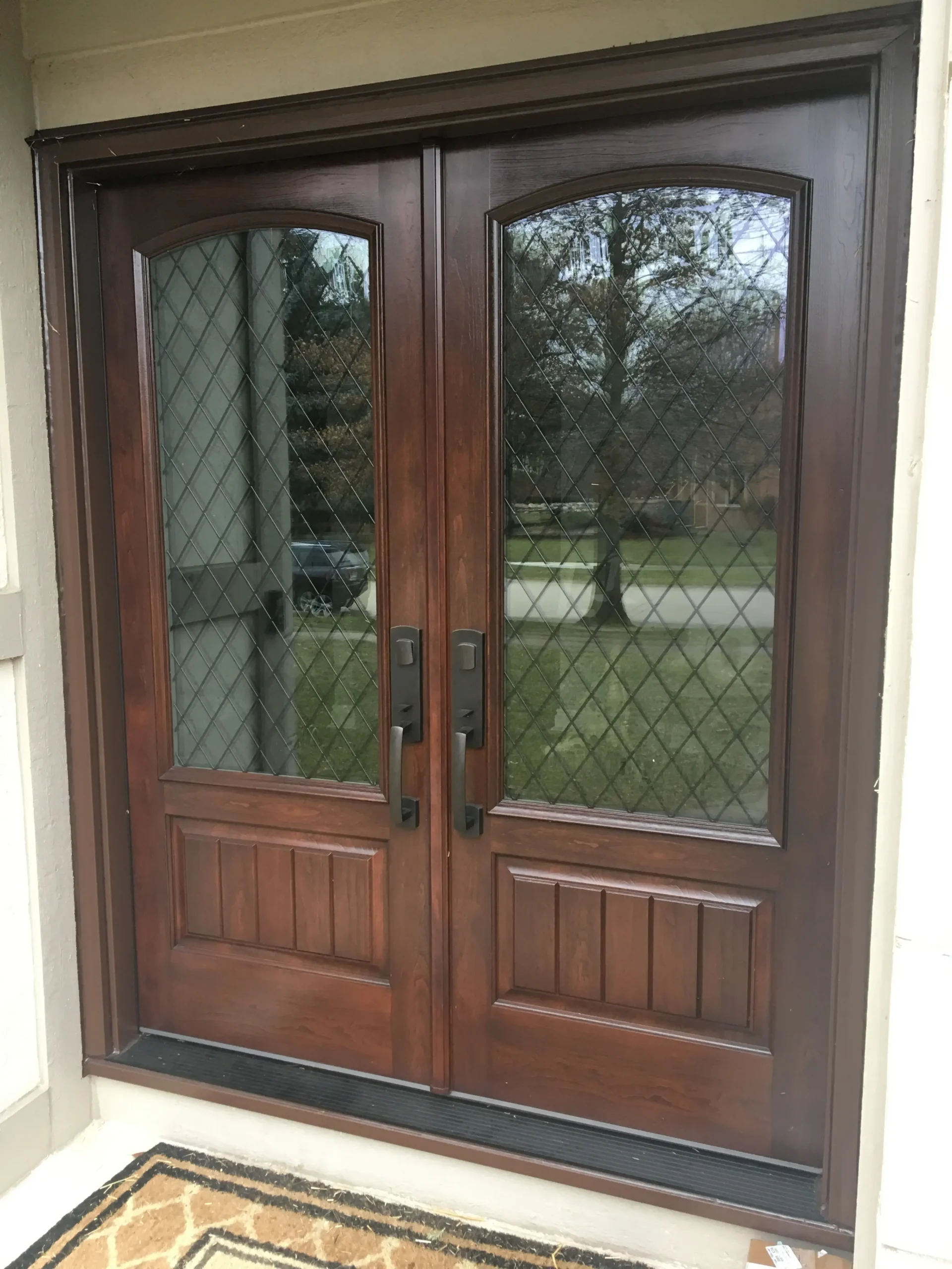New wood double entry door