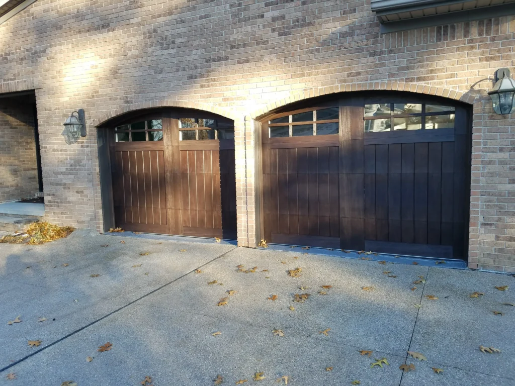 New wood garage doors