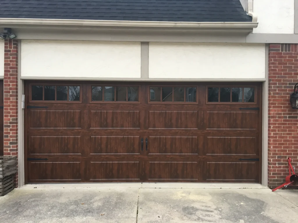 New wood garage door