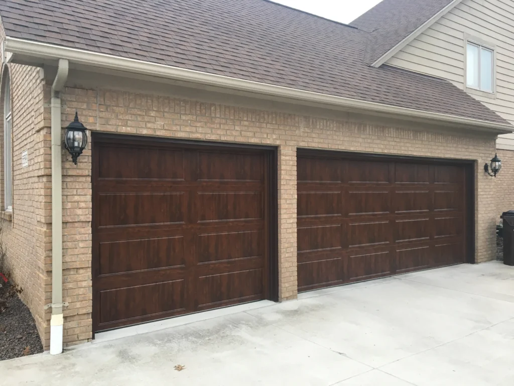 New wood garage doors