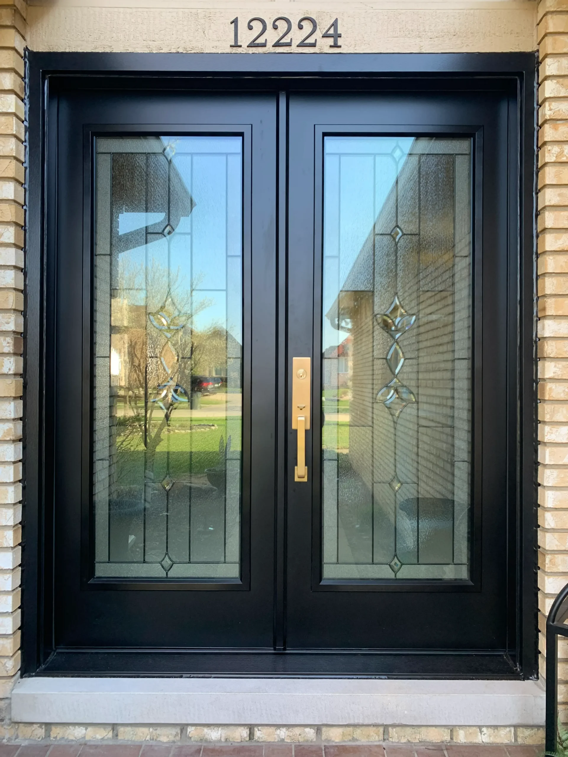 New black double entry door