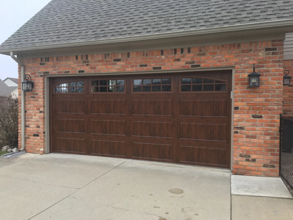New wood garage door