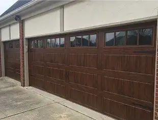 Brown wood garage doors